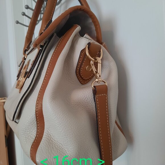 Michael Kors Margo White Pebble Leather Logo Top Handle Satchel Bag - Picture 9 of 9